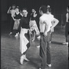 Chita Rivera and cast in rehearsal for the stage production West Side Story
