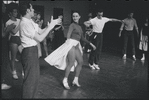 Chita Rivera, Ken Le Roy and cast in rehearsal for the stage production West Side Story