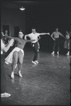 Chita Rivera and cast in rehearsal for the stage production West Side Story