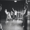 Peter Gennaro and dancers (Jerome Robbins far right) in rehearsal for the stage production West Side Story