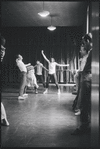 Peter Gennaro and dancers (Jerome Robbins far right) in rehearsal for the stage production West Side Story