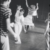 Peter Gennaro and dancers in rehearsal for the stage production West Side Story