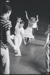 Peter Gennaro and dancers in rehearsal for the stage production West Side Story