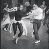Chita Rivera and Larry Kert in rehearsal for the stage production West Side Story