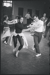 Chita Rivera and Larry Kert in rehearsal for the stage production West Side Story