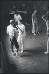 Jerome Robbins and Peter Gennaro in rehearsal for the stage production West Side Story