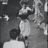 Chita Rivera, Ken Le Roy, and dancers in rehearsal for the stage production West Side Story