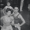 Chita Rivera, Marilyn D'Honau and unidentified dancer in rehearsal for the stage production West Side Story