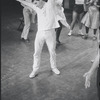 Peter Gennaro directing dancers in rehearsal for the stage production West Side Story