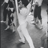 Peter Gennaro directing dancers in rehearsal for the stage production West Side Story