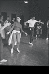 Chita Rivera, Ken Le Roy and dancers in rehearsal for the stage production West Side Story