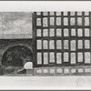 Oliver Smith set design (street background) for the stage production West Side Story