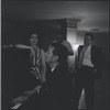 Carol Lawrence, Leonard Bernstein and unidentified men during rehearsal for the stage production West Side Story