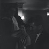 Carol Lawrence, Leonard Bernstein and unidentified man during rehearsal for the stage production West Side Story