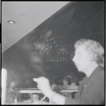 Unidentified woman during opening night party at Roseland for the stage production West Side Story