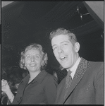Two unidentified guest during opening night party at Roseland for the stage production West Side Story