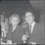 Two unidentified guests during opening night party at Roseland for the stage production West Side Story