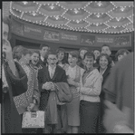 ANTA students under marquee during the stage production West Side Story at the Broadway Theatre