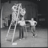 Carol Lawrence, Larry Kert, Jerome Robbins and Arthur Laurents during rehearsal for the stage production West Side Story
