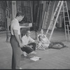 Arthur Laurents and Jerome Robbins rehearse death scene with Larry Kert and Carol Lawrence for the stage production West Side Story