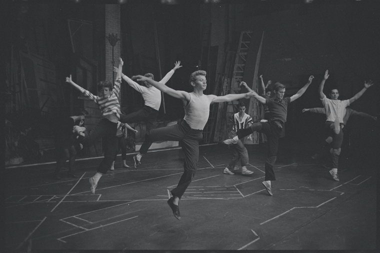 West Side Story dancers at rehershal