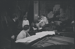 Dancers in rehearsal (Stephen Sondheim at piano[?]) for the stage production West Side Story