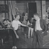 Jerome Robbins and unidentified man during rehearsal for the stage production West Side Story