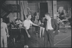 Jerome Robbins and unidentified man during rehearsal for the stage production West Side Story