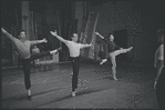 Ken LeRoy and dancers in rehearsal for the stage production West Side Story