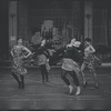 Chita Rivera and cast in rehearsal for the stage production West Side Story
