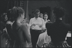 Leonard Bernstein and cast during the rehearsal for the stage production West Side Story