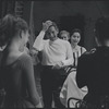 Leonard Bernstein and cast during the rehearsal for the stage production West Side Story