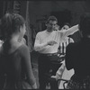 Leonard Bernstein and cast during the rehearsal for the stage production West Side Story
