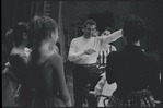 Leonard Bernstein and cast during the rehearsal for the stage production West Side Story