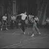 Ken Leroy, Michael Callan and ensemble in the stage production West Side Story