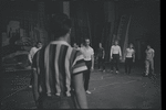 Ken Leroy, Michael Callan and ensemble in the stage production West Side Story