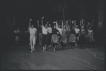 Jerome Robbins, choreographer Peter Gennaro, Chita Rivera and ensemble in rehearsal for the stage production West Side Storyc
