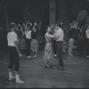 Jerome Robbins directs Carol Lawrence and Larry Kert in rehearsal for the stage production West Side Story