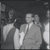 Stephen Sondheim at opening night party at Sardi's for the stage production West Side Story 