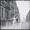 Carol Lawrence and Larry Kert on location (West 56th street between 9th and 10th ave) for West Side Story publicity shoot