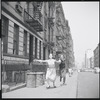 Carol Lawrence and Larry Kert on location (West 56th street between 9th and 10th ave) for West Side Story publicity shoot
