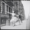 Carol Lawrence and Larry Kert on location (West 56th street between 9th and 10th ave) for West Side Story publicity shoot