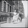 Carol Lawrence and Larry Kert on location (West 56th street between 9th and 10th ave) for West Side Story publicity shoot