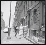 Larry Kert and Carol Lawrence on location (Manhattan) for West Side Story publicity shoot