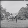 Larry Kert and Carol Lawrence on location in Central Park for publicity for the stage production West Side Story