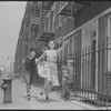 Larry Kert and Carol Lawrence on location (Manhattan) for West Side Story publicity shoot