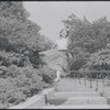 Larry Kert and Carol Lawrence on location in Central Park for publicity for the stage production West Side Story