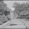 Larry Kert and Carol Lawrence on location in Central Park for publicity for the stage production West Side Story