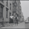 Carol Lawrence and Larry Kert on location (West 56th street between 9th and 10th ave) for West Side Story publicity shoot