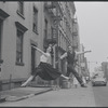 Carol Lawrence and Larry Kert on location (West 56th street between 9th and 10th ave) for West Side Story publicity shoot